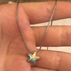 Lia Sophia Silver Iridescent Simple Star Necklace
